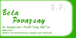 bela povazsay business card